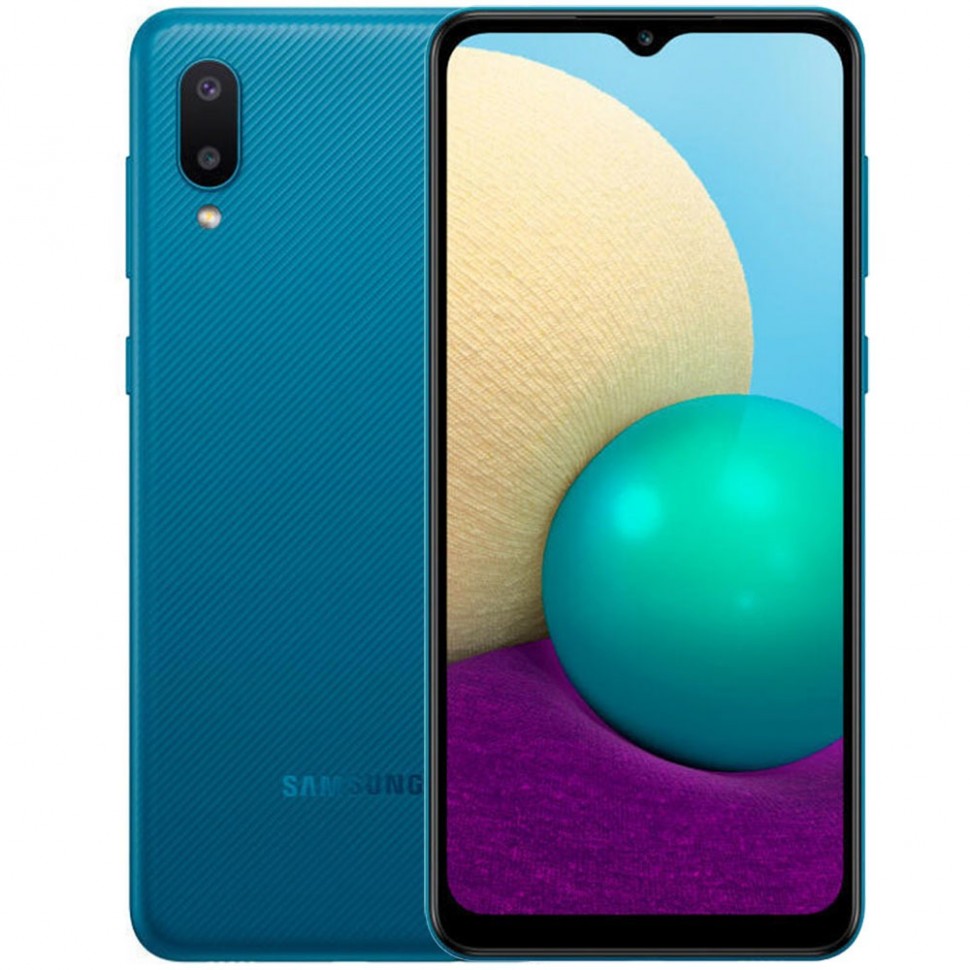 Смартфон Samsung Galaxy A02 32 ГБ синий Смартфон Samsung Galaxy A02 32 ГБ синий