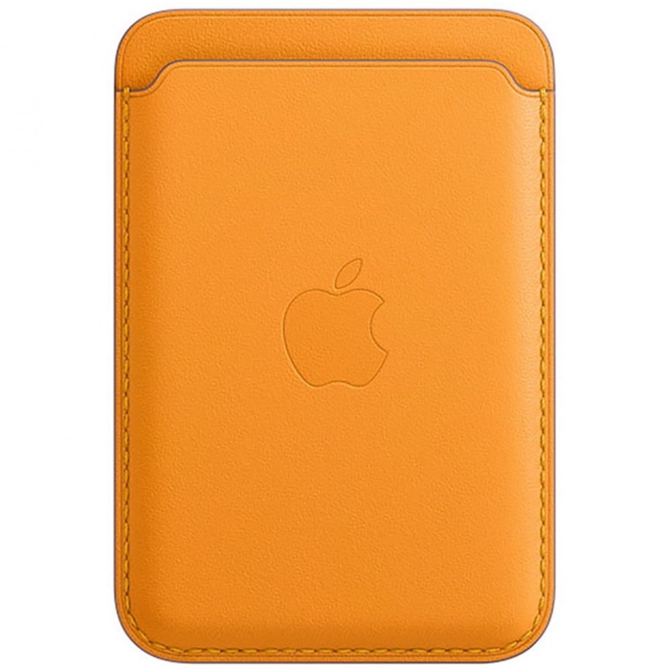 Чехол для смартфона Apple iPhone кожаный бумажник MagSafe, золотой апельсин Чехол для смартфона Apple iPhone кожаный бумажник MagSafe, золотой апельсин