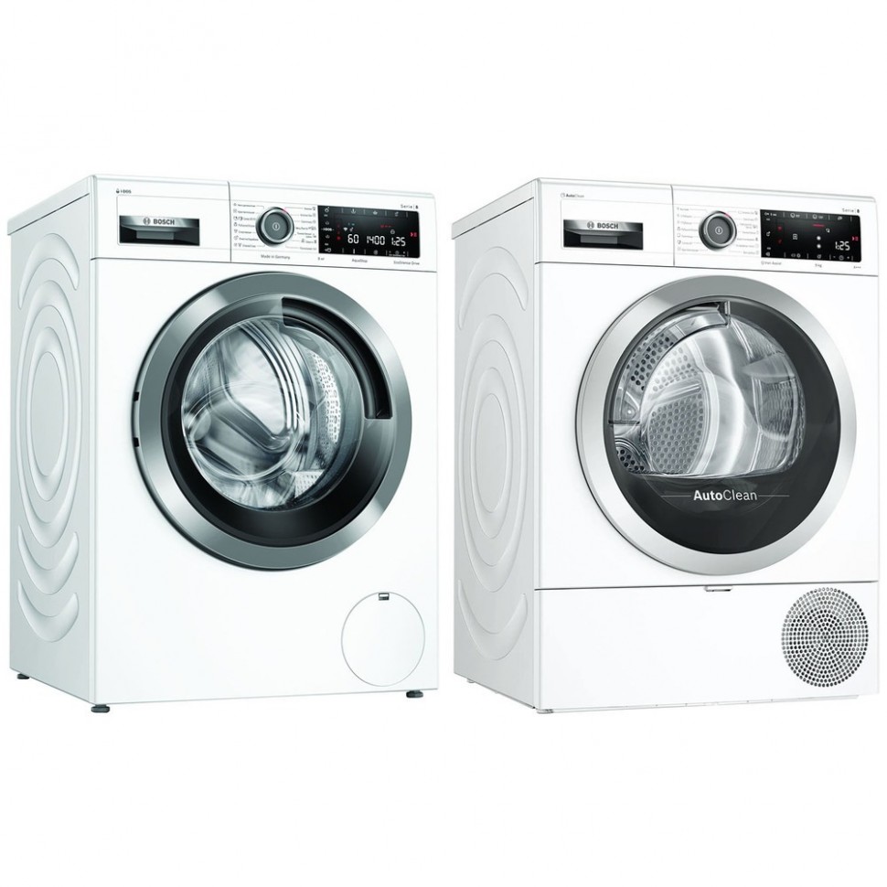 Комплект стиральной и сушильной машины Bosch WAV28GH1OE + WTX87KH1OE Комплект стиральной и сушильной машины Bosch WAV28GH1OE + WTX87KH1OE