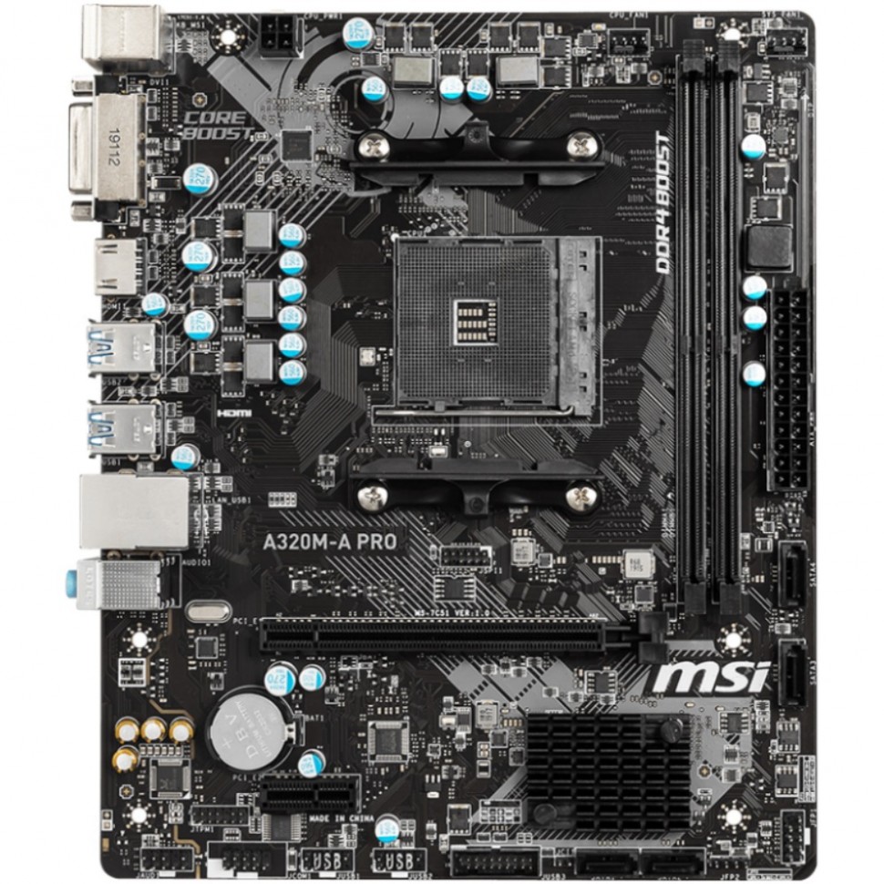 Материнская плата MSI A320M-A PRO MAX (AM4, microATX) Материнская плата MSI A320M-A PRO MAX (AM4, microATX)
