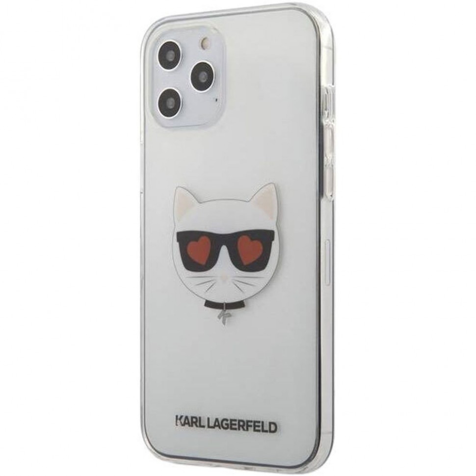 Чехол для смартфона Karl Lagerfeld Choupette head case hearts для iPhone 12 mini, прозрачный Чехол для смартфона Karl Lagerfeld Choupette head case hearts для iPhone 12 mini, прозрачный