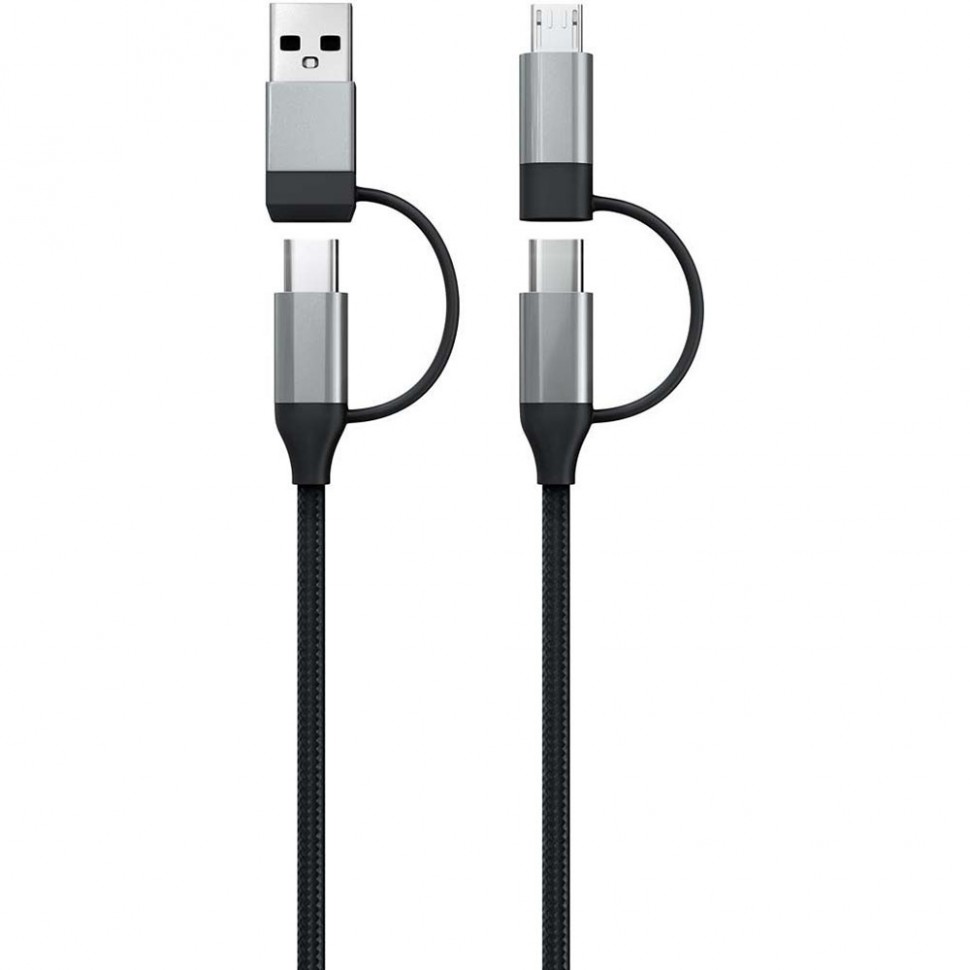 Кабель Red Line microUSB/ USB Type-C - microUSB/ USB Type-C, черный Кабель Red Line microUSB/ USB Type-C - microUSB/ USB Type-C, черный