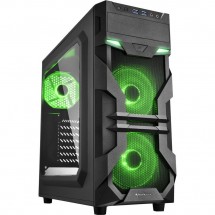 Корпус Sharkoon VG7-W green led черный