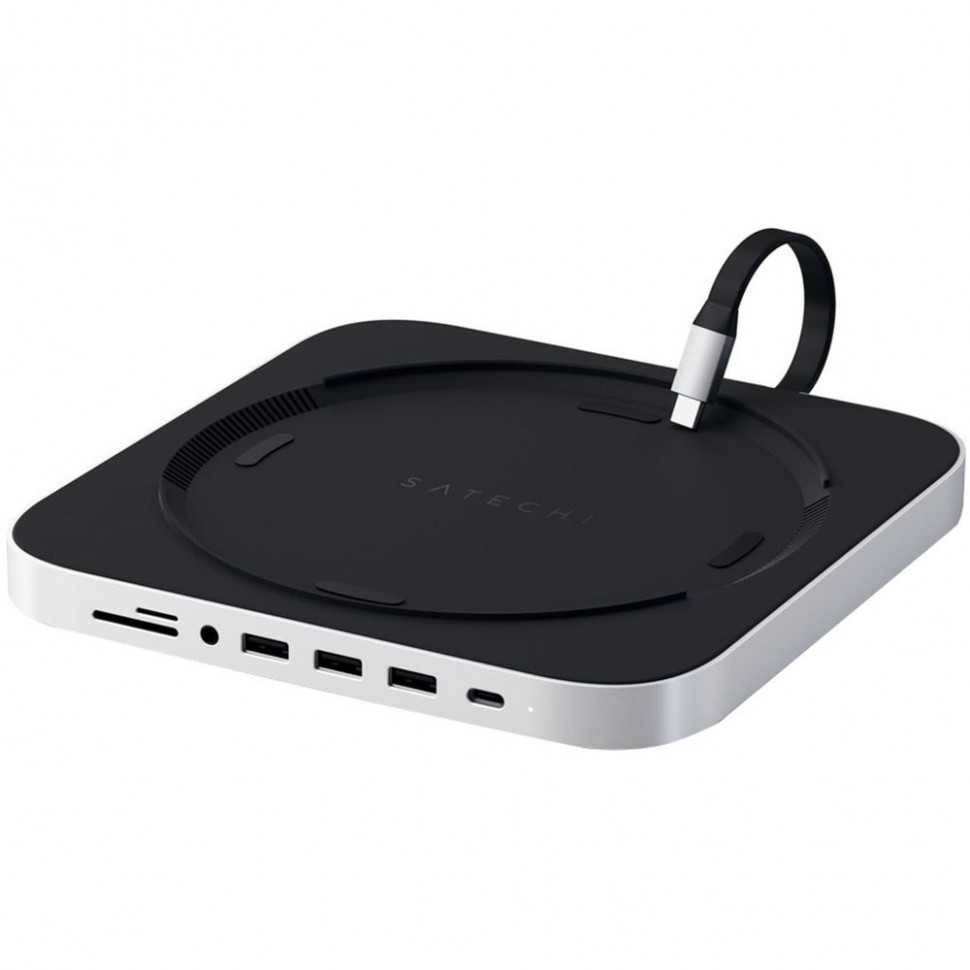 Подставка и концентратор Satechi Mac Mini Stand & Hub для Mac Mini, серебристый