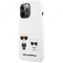 Чехол для смартфона Karl Lagerfeld Liquid Silicone Case Karl and Choupette для iPhone 13 Pro, белый