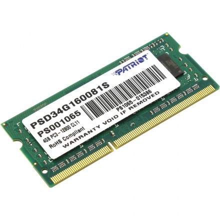 Оперативная память Patriot 4GB DDR3 PC12800 (PSD34G160081S)