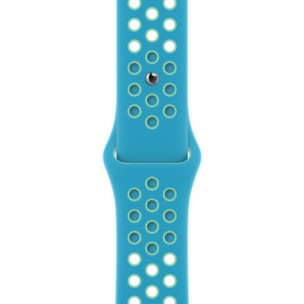 Ремешок для умных часов Apple Watch Nike 44 мм, лазурь/нежно-зелёный (MJ6L3ZM/A)