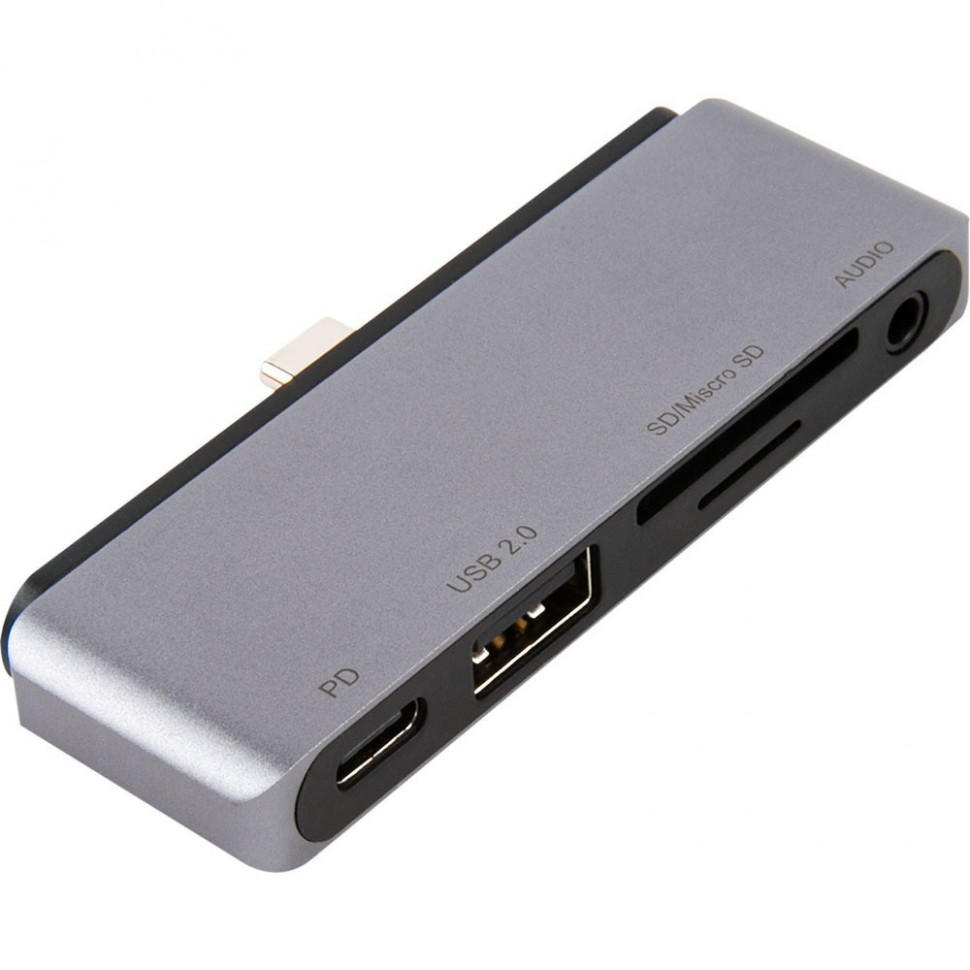 Многопортовый адаптер Barn&Hollis Type-C 5 in 1 для iPad Pro, серебристый Многопортовый адаптер Barn&Hollis Type-C 5 in 1 для iPad Pro, серебристый