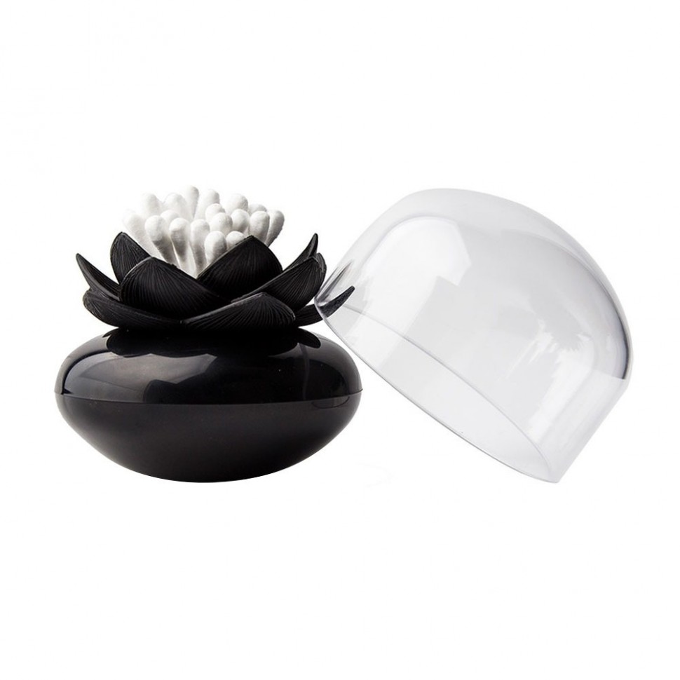 Контейнер для хранения ватных палочек Qualy Lotus QL10157-BK-BK Контейнер для хранения ватных палочек Qualy Lotus QL10157-BK-BK