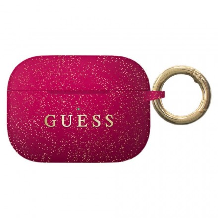 Чехол для наушников Guess Silicone Case ярко-розовый