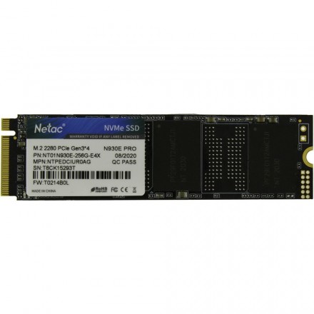 Жесткий диск Netac 256GB SSD NT01N930E-256G-E4X