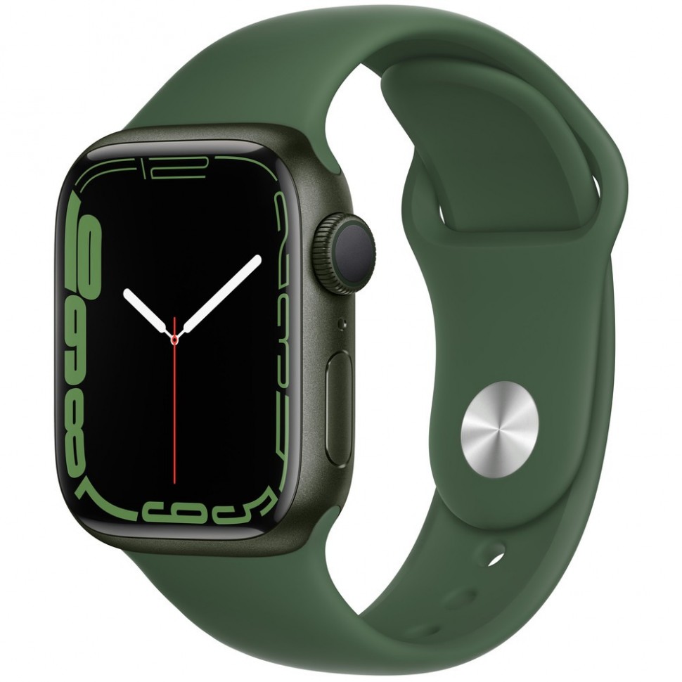 Смарт-часы Apple Watch Series 7 41 мм зелёный, спортивный ремешок Смарт-часы Apple Watch Series 7 41 мм зелёный, спортивный ремешок