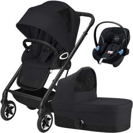 Детская коляска Cybex Talos S Lux BLK 3 в 1 Deep Black