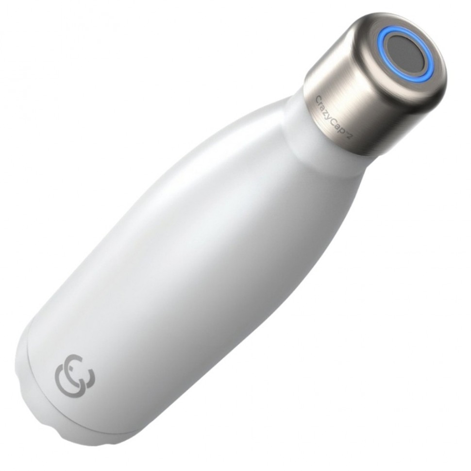 Умная бутылка для воды с УФ-стерилизатором CrazyCap White Умная бутылка для воды с УФ-стерилизатором CrazyCap White