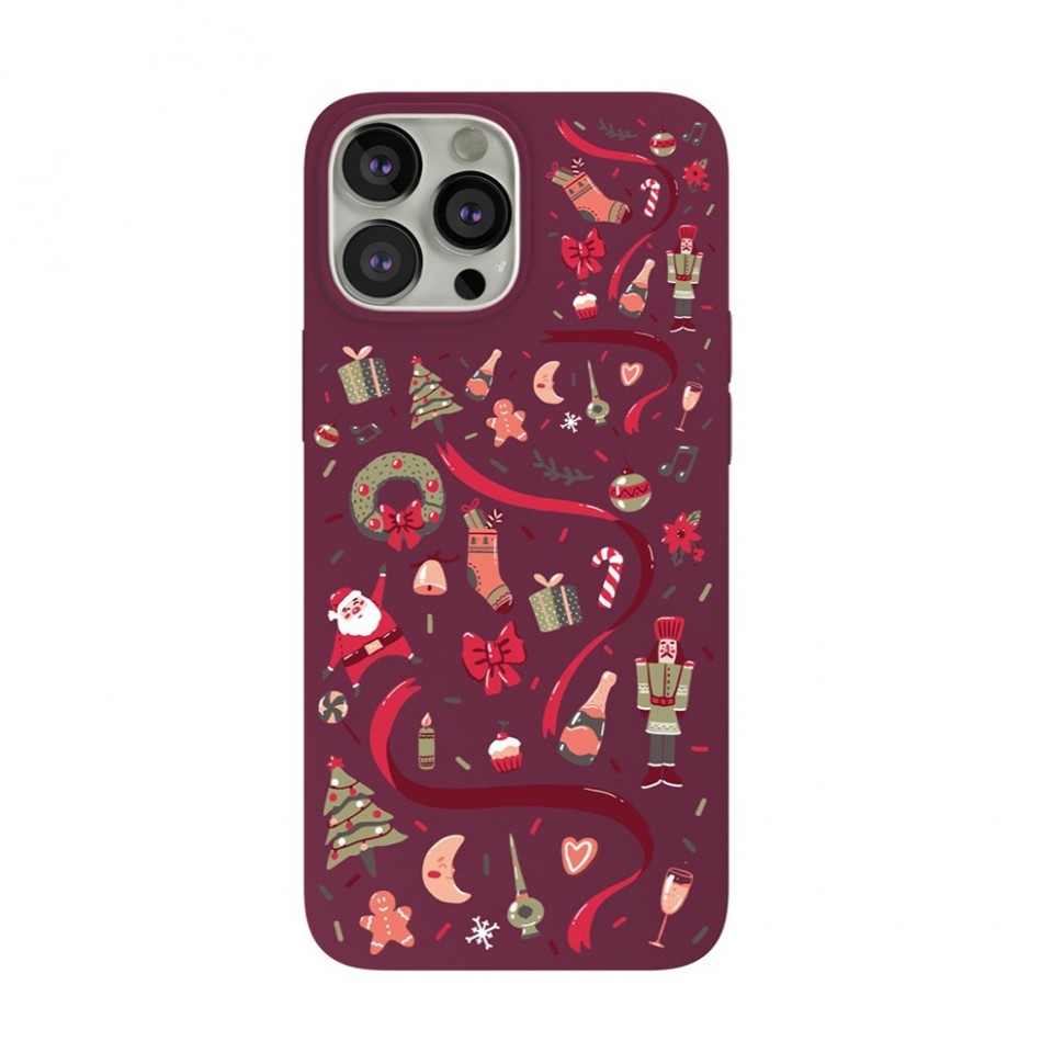 Чехол для смартфона VLP Art Collection Winter для iPhone 13 Pro Max, марсала Чехол для смартфона VLP Art Collection Winter для iPhone 13 Pro Max, марсала