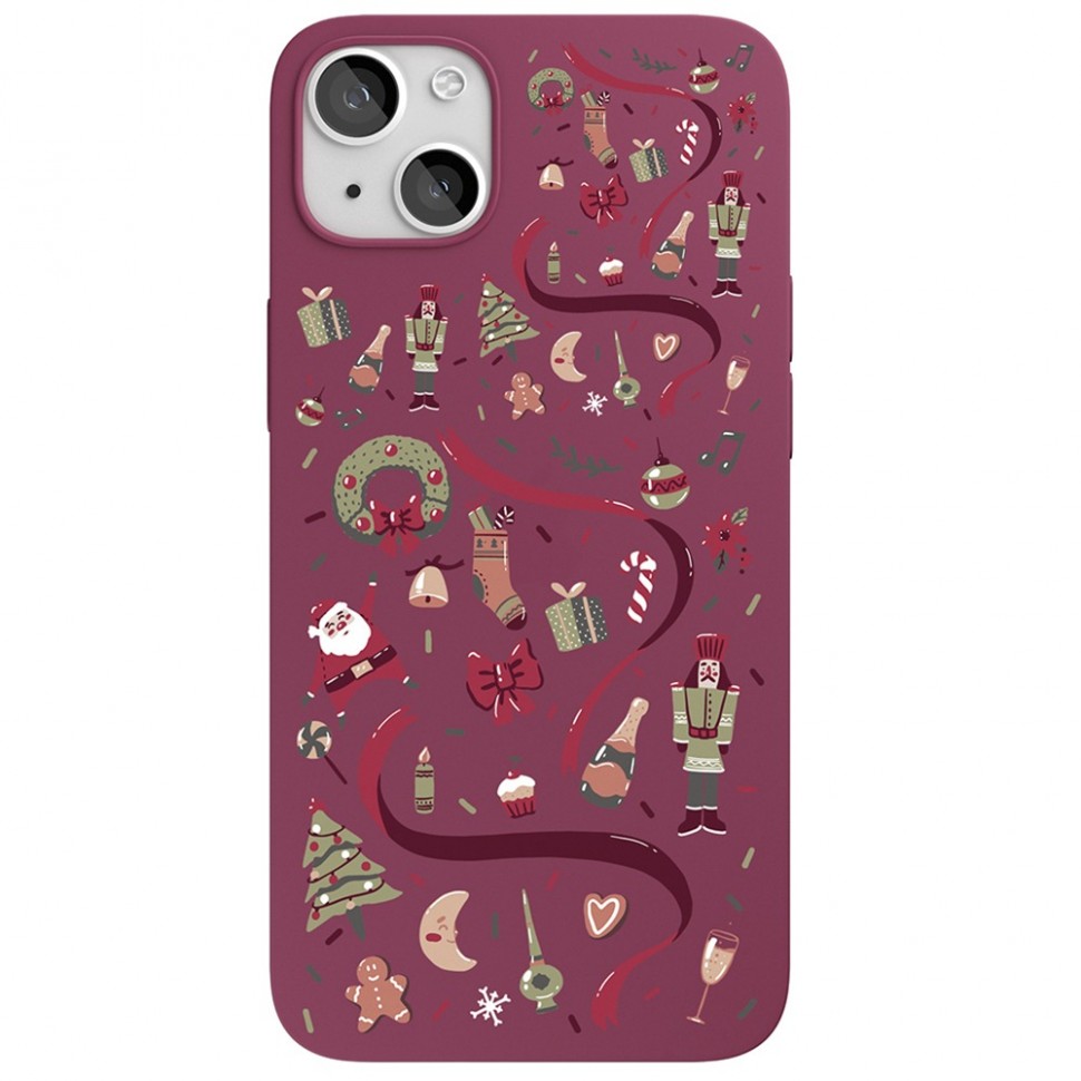 Чехол для смартфона VLP Art Collection Winter для iPhone 13, марсала Чехол для смартфона VLP Art Collection Winter для iPhone 13, марсала