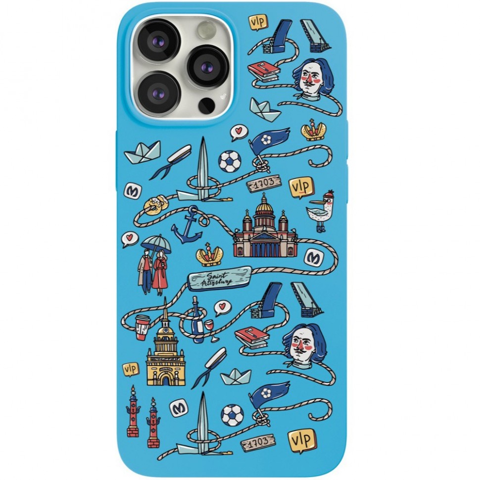 Чехол для смартфона VLP Art Collection Saint Peterburg для iPhone 13 Pro Max, голубой Чехол для смартфона VLP Art Collection Saint Peterburg для iPhone 13 Pro Max, голубой