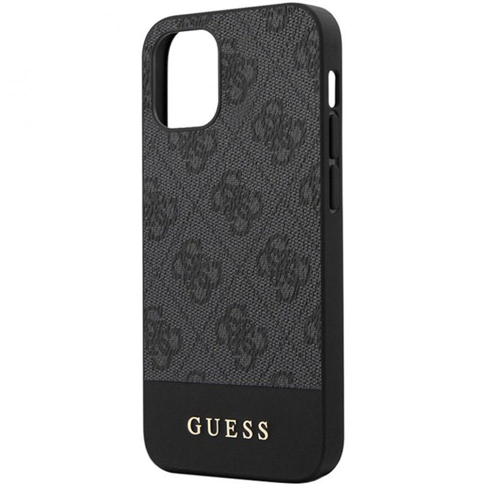 Чехол для смартфона Guess 4G Stripe Metal logo Hard для Apple iPhone 12 Pro Max, серый Чехол для смартфона Guess 4G Stripe Metal logo Hard для Apple iPhone 12 Pro Max, серый