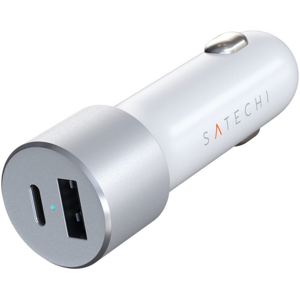 Зарядное устройство Satechi Car Charger 72W (USB Type-C), серебряный Зарядное устройство Satechi Car Charger 72W (USB Type-C), серебряный