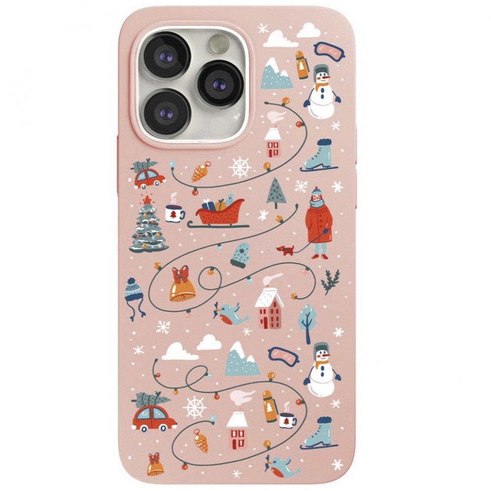Чехол для смартфона VLP Art Collection Winter для iPhone 13 Pro, светло-розовый Чехол для смартфона VLP Art Collection Winter для iPhone 13 Pro, светло-розовый