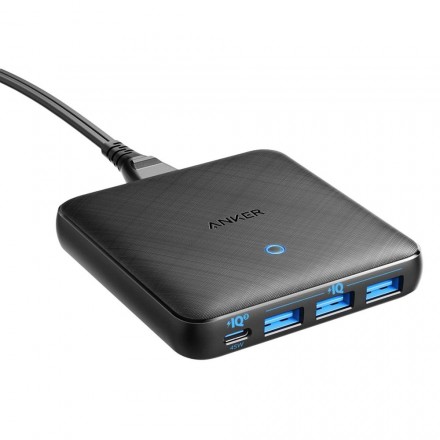 Зарядное устройство Anker PowerPort Atom III Slim A2045 (USB-C, USB-A), чёрный