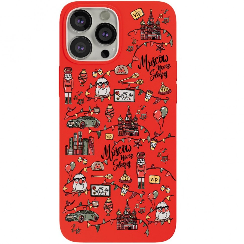 Чехол для смартфона VLP Art Collection Moscow для iPhone 13 Pro Max, красный Чехол для смартфона VLP Art Collection Moscow для iPhone 13 Pro Max, красный