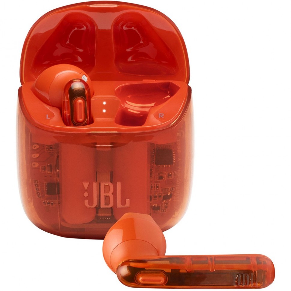 Наушники JBL Tune 225TWS, прозрачный оранжевый Наушники JBL Tune 225TWS, прозрачный оранжевый